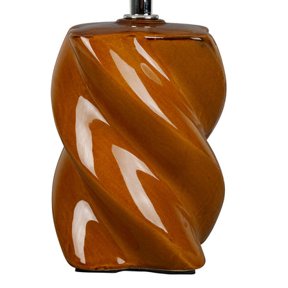 LAMPE NIRA CAMEL+BLANC D15.5XH31.5CM CERAMIQUE