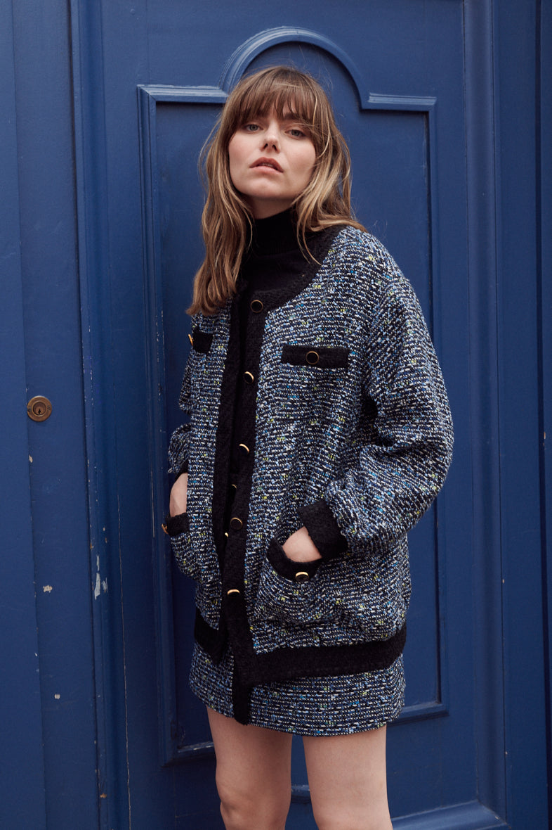 Veste en tweed oversize