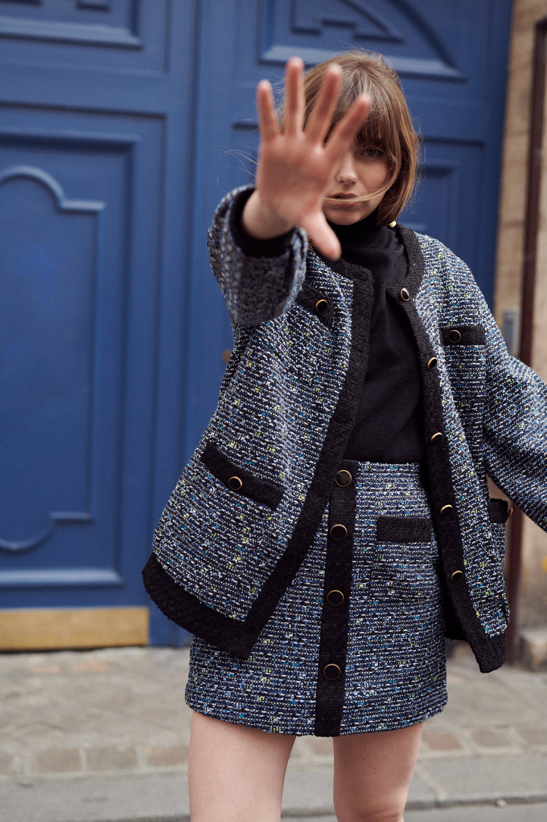 Veste en tweed oversize