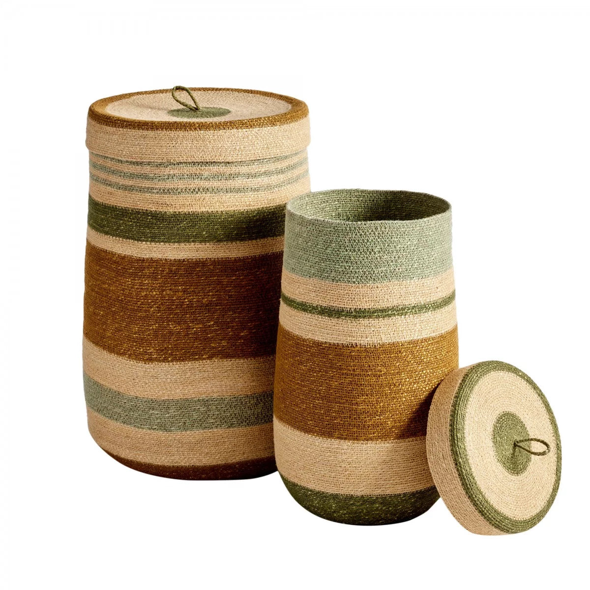 Panier à linge S - Vert/Noisette