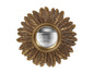 Miroir soleil rond convexe contours plumes 22 cm