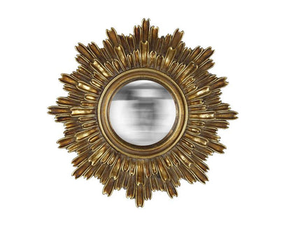 MIROIR AGATHE SOLEIL CONVEXE DORE 24CM