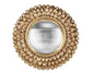 Miroir rond convexe doré avec contour pétales de fleurs 24 cm