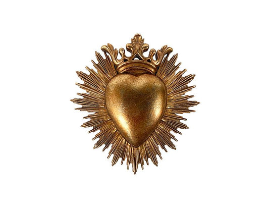 DECO MURALE EX- VOTO CŒUR COURONNE 17,6X18CM