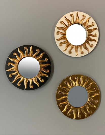 MIROIR SOLEIL DORE DIAM 17,5CM