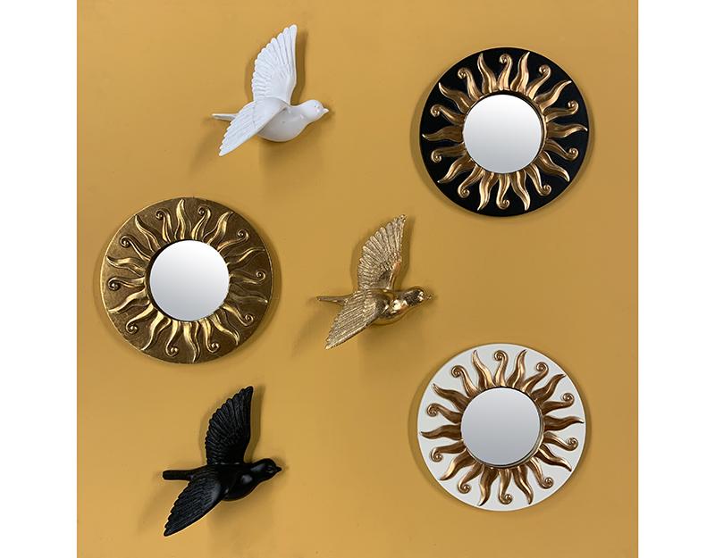 MIROIR SOLEIL DORE DIAM 17,5CM