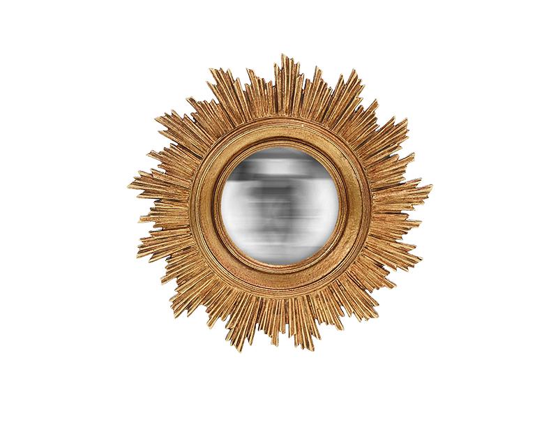 MIROIR CONVEXE SOLEIL DORE 18CM