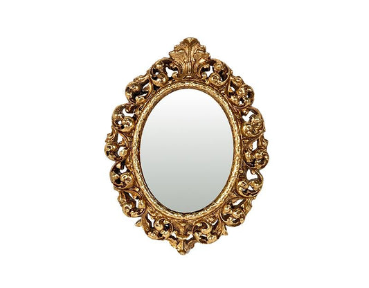 MIROIR STYLE ANCIEN DORE 10,6X13,7CM