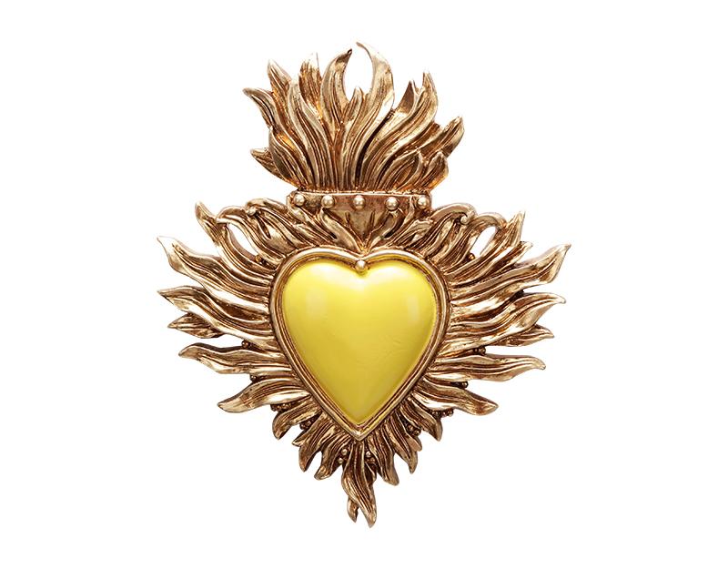 DECO MURALE EX-VOTO JAUNE 10X12CM