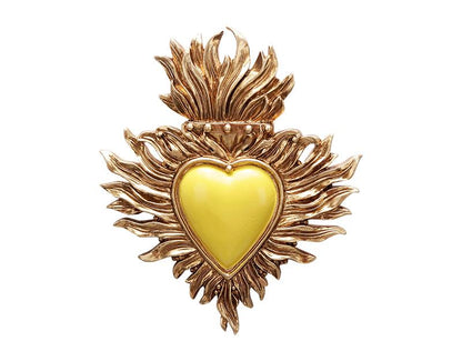 DECO MURALE EX-VOTO JAUNE 10X12CM