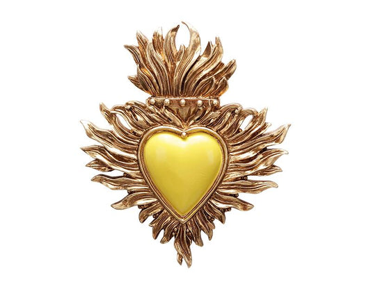 DECO MURALE EX-VOTO JAUNE 10X12CM