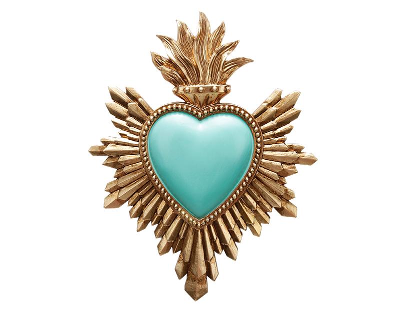 DECO MURALE EX-VOTO TURQUOISE 14,4X18,5CM