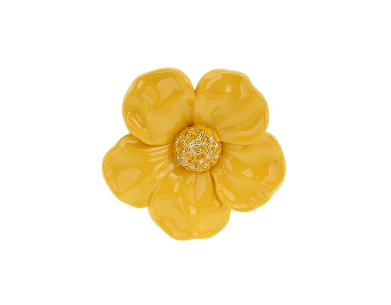 DECO MURALE FLEUR JAUNE 12CM