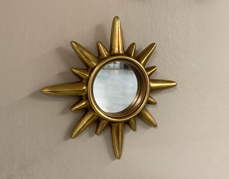 MIROIR ALIENOR SOLEIL DORE 15,5CM
