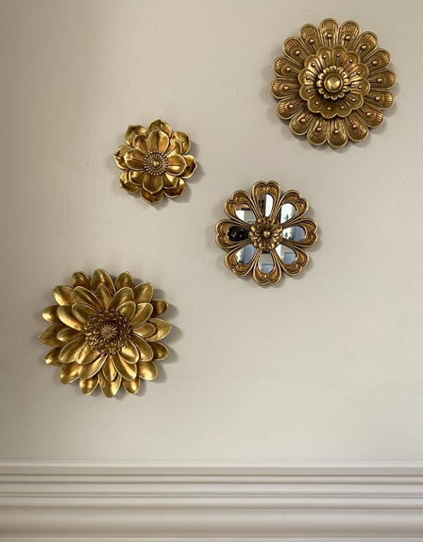 DECO MURALE FLEUR DORE 15CM