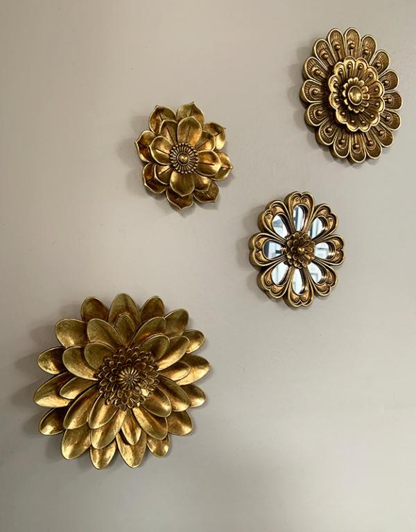 DECO MURALE FLEUR DORE 15CM