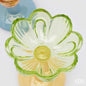 BOUGEOIR EN VERRE FLEUR AVEC PIED H13,5 D11