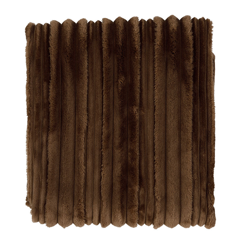 PLAID KLOSEN BRUN 145X125CM VELOURS POLYESTER