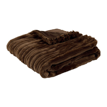 PLAID KLOSEN BRUN 145X125CM VELOURS POLYESTER