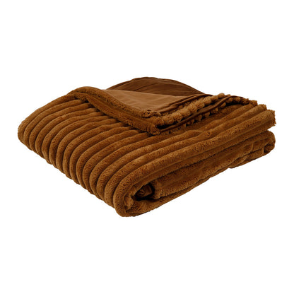 PLAID KLOSEN CAMEL 145X125CM VELOURS POLYESTER