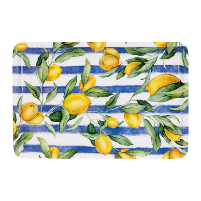 PLATEAU SOLENCIA BLEU+JAUNE 30X20CM FER