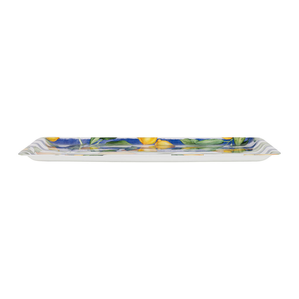 PLATEAU SOLENCIA BLEU+JAUNE 30X20CM FER