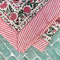 Nappe carrée blockprint Pink Summer 150x150