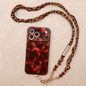 Sangle de téléphone Billie - Léopard Marron cordon Beige