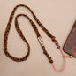 Sangle de téléphone Billie - Léopard Marron cordon Rose