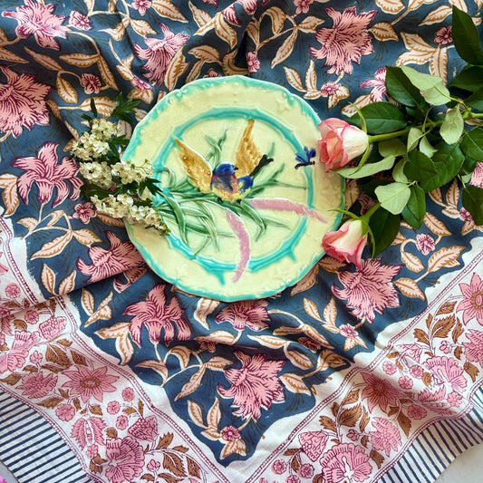 Nappe blockprint Midnight rose 140x220